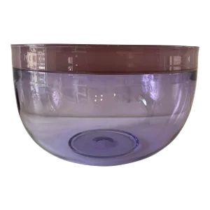 Vintage Swedish Purple Glass Bowl - Signed