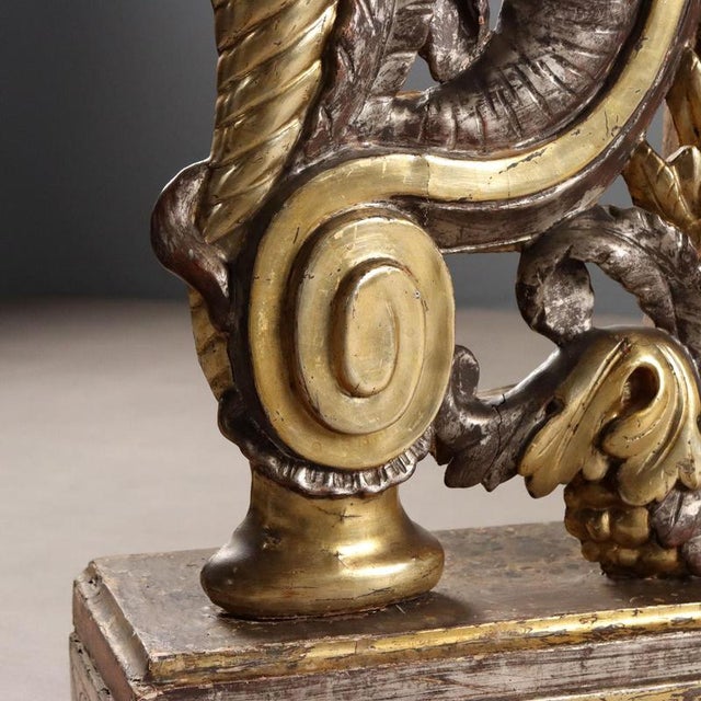 Gold Baroque Carved Wooden Torchlights, Set of 2 For Sale - Image 8 of 12