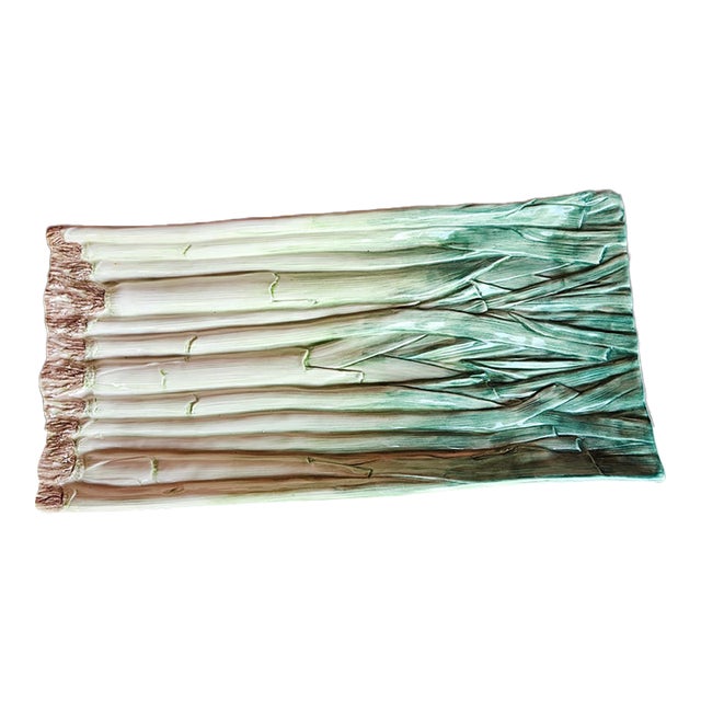 Large Italian Ceramic Leek Platter For Sale