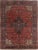 19th Century Antique Farahan Sarouk Carpet, Handmade Oriental Rug, Red, Navy For Sale - Image 13 of 13