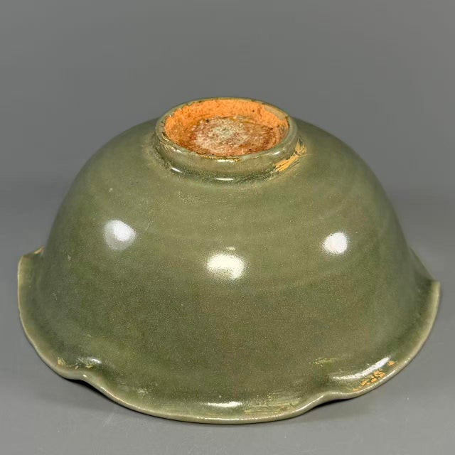 Antique Chinese Longquan Celadon Floral Rim Bowl For Sale - Image 4 of 5
