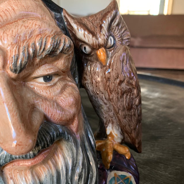 Royal Doulton Mid-20th Century Large Merlin the Magician Toby Mug For Sale - Image 4 of 13