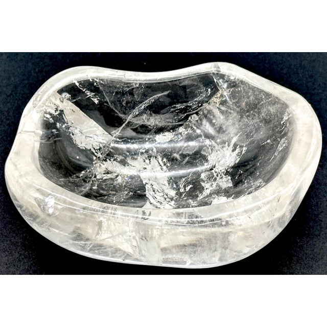 French Modern Carved Rock Crystal Diminutive Organic Bowl For Sale In West Palm - Image 6 of 6