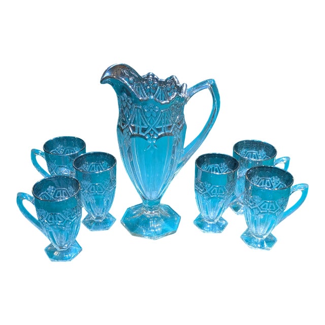 Early 1900s Tiffin Glass Ware Set - Set of 7 For Sale