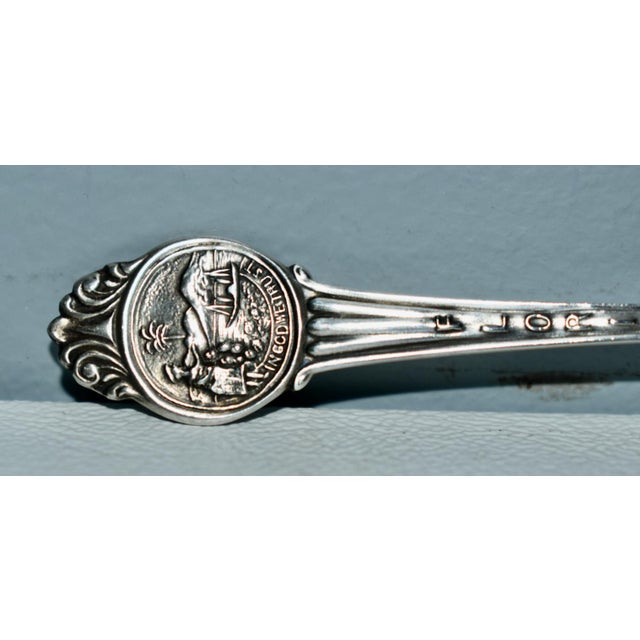 Antique Florida Sterling Silver Collectors Spoon For Sale - Image 4 of 10