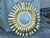 Mid 20th century Spanish Gilt Metal Semi-Flush Sunburst Light Fixture with Star Motifs For Sale - Image 10 of 12
