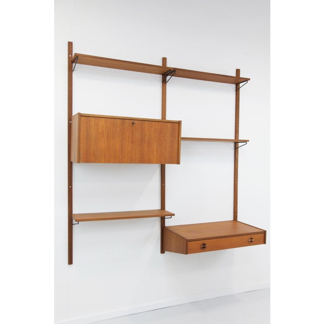 Two-Strip Teak Wall Shelf from PS System, 1960s, Set of 9 For Sale - Image 10 of 11