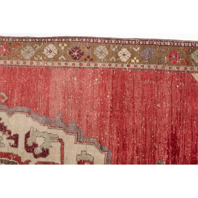 Terra Cotta Vintage Hand-Knotted Turkish Oushak Rug For Sale - Image 8 of 9