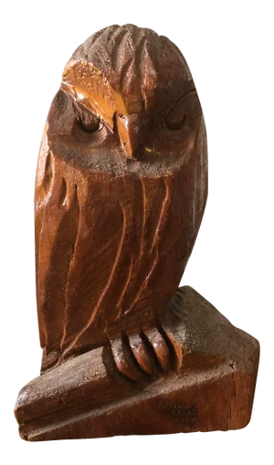 Vintage Hand Carved Wood Owl