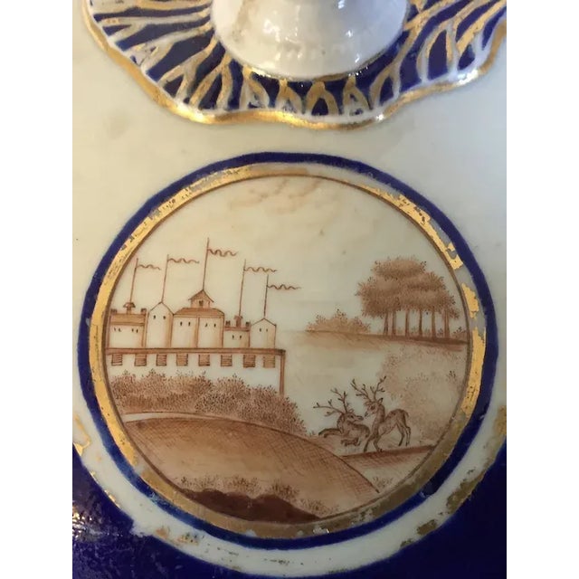 1810 Antique Chinese Export Porcelain Entree Serving Dish Painted with Sepia Landscapes - 3 Pieces For Sale - Image 10 of 12
