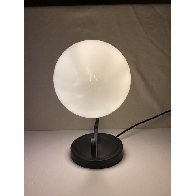 Vintage Opal Glass Globe Wall Lamp with Wood Detail, Europe, 1970s For Sale - Image 11 of 16
