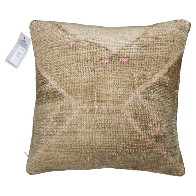 Textile Vintage Zabihi Collection Turkish Oushak Large Rug Pillow - 1'7" x 1'8" For Sale - Image 7 of 10