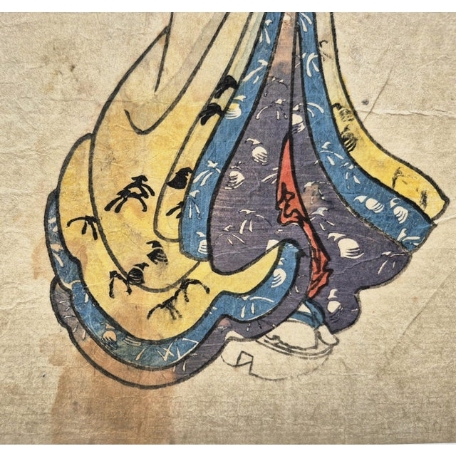 Utagawa Kunisada (Toyokuni Iii) Edo Era (Ca 1845) Japanese Woodblock Print of Bijin-Ga / Geisha in Kimono by Kunisada – Newly Framed For Sale - Image 4 of 5