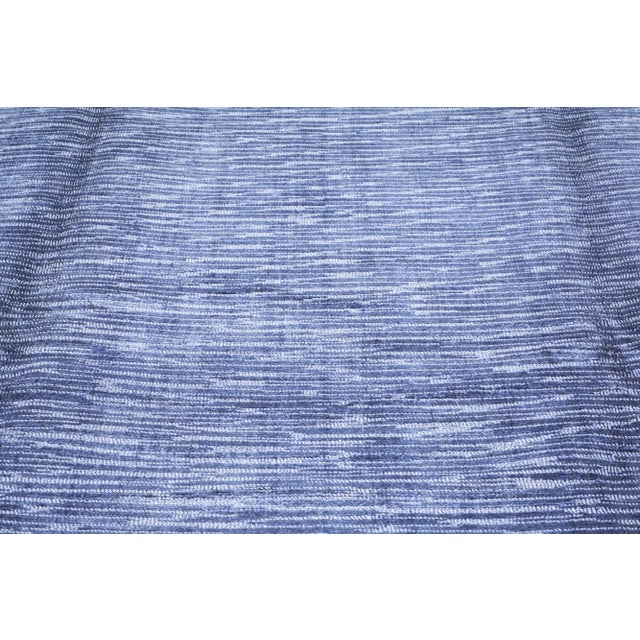 Contemporary 1990s Modern Minimalist Hand Knotted Silk Rug With Soft Texture,8'X10'3" For Sale - Image 3 of 7