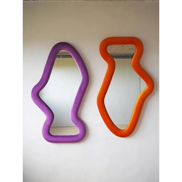 Set of 2 Bharani Mirrors by Culto Ponsoda Dimensions: D 8 x W 85 x H 156 cm Materials: Velvet, wood, mirror. Other colors...