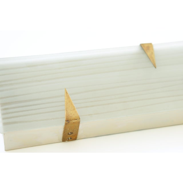 Vintage French Wall Sconce Sliding Sandblasted Ribbed Glass and Brass from Maison Arlus For Sale - Image 9 of 15