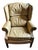 VTG Classic Leather Inc Mahogany Chippendale Wingback Chair Tufted Armchair MCM For Sale