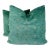 S. Harris "Airstream Velvet" in Juniper 22" Pillows-a Pair For Sale