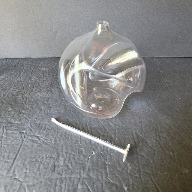 Vintage Mid-Century Modern Handblown Clear Glass Oil Lamp Wolfard Glassblowing Co - Set of 4 For Sale - Image 9 of 9