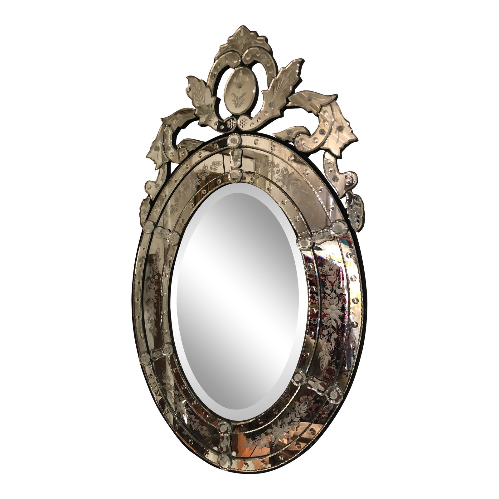 Style Etched Oval Mirror Chairish