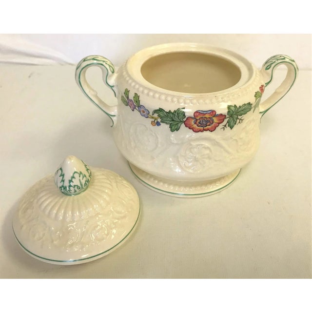 Wedgwood Vintage Wedgewood Patrician Tapestry Collection Sugar Bowl With Lid For Sale - Image 4 of 9