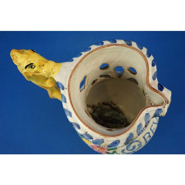 20th Century Drink if You Can Pitcher in Perforated Majolica Ceramic by Fuschini & Rosa, Acquapendente, Italy, 1920s For Sale - Image 15 of 18