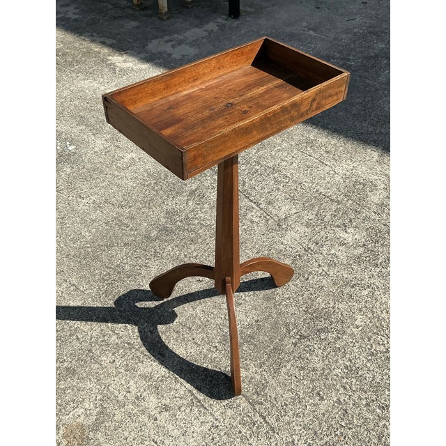Wood Vintage Boho Primitive Side Table For Sale - Image 7 of 10