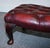 Vintage Burgundy Leather Chesterfield Queen Anne Legs Ottoman For Sale - Image 4 of 13
