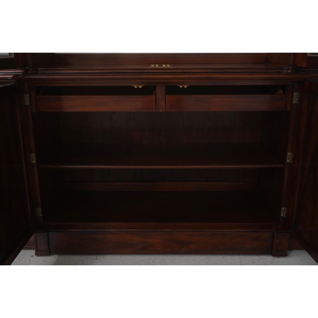 Brown John Widdicomb Vintage Large Walnut Gothic Design Breakfront Display Bookcase For Sale - Image 8 of 18