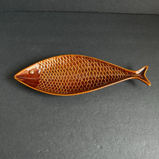 Brown Stig Lindberg Gustavsberg Fish Fladen Fish Dishes Bowls a Pair Mid Century For Sale - Image 8 of 11