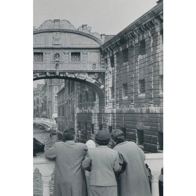 Erich Andres, Venice: People Looking at Bridge of Sighs, Italy, 1955, Black & White Photograph For Sale - Image 3 of 5