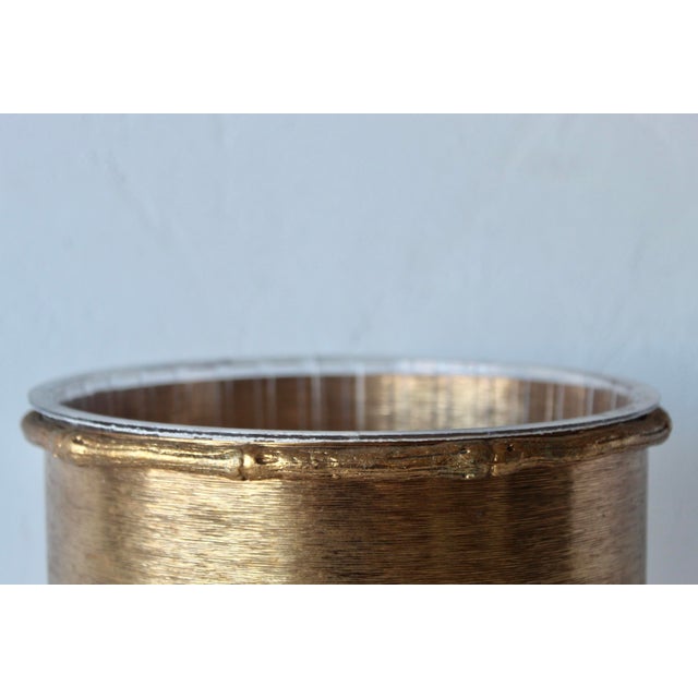 Stylebuilt New York Style Vintage Hollywood Regency Gold Finish Wastebasket Bamboo Theme For Sale - Image 14 of 15