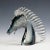 Greige Stylized Murano Horse Head Sculpture in Sommerso Glass For Sale - Image 8 of 8