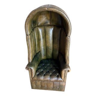 19th Century Late Georgian Extraordinary Leather Upholstered “Hall Porters Chair”. For Sale