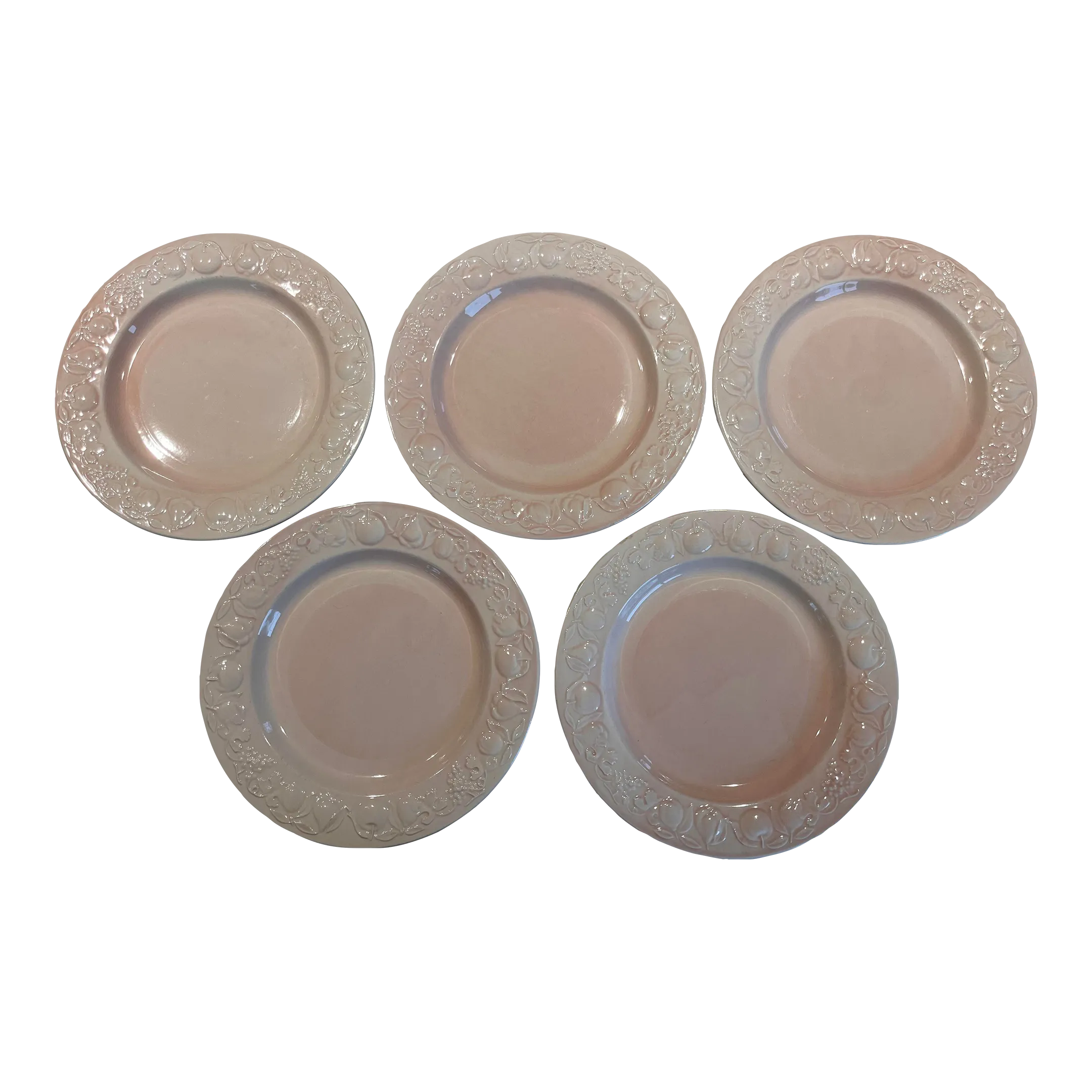 Set of 5 Franco Giorgi by Quadrifoglio Pink Dinner Plates Made in