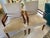 Art Deco 1940s Pair of Art Deco Mahogany Upholstered Chairs With Mahogany Wood Double Arms For Sale - Image 3 of 7