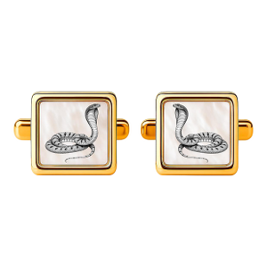 Mother of Pearl Cufflinks - Snake Cufflinks, A Pair