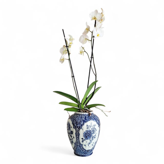 Large Dutch Delft Blue Ceramic Vase, 1959 For Sale - Image 4 of 10