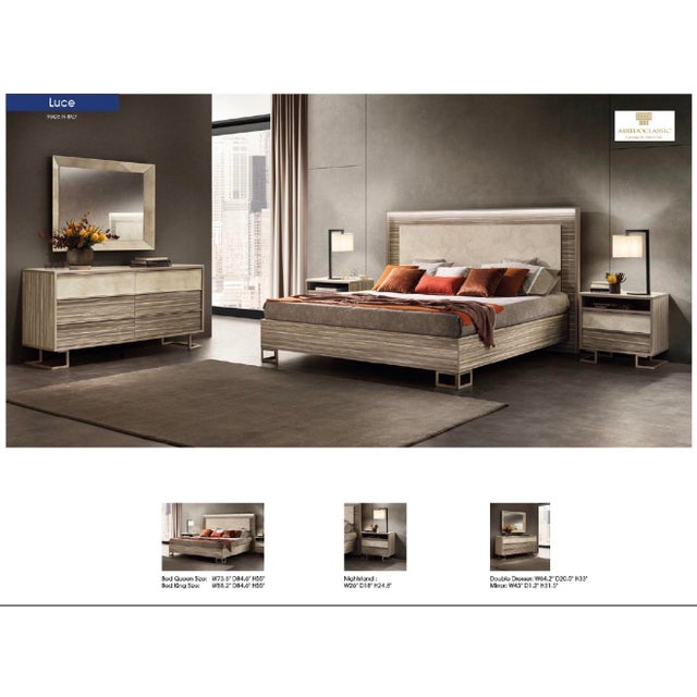 Early 21st Century Casa Milano Luce 5-Piece Italian High Gloss Bedroom Set With Led Bed For Sale - Image 5 of 6