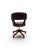 English Swivel Office Chair in Brown Leather and Wood For Sale - Image 4 of 6