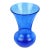 Mid-Century Modern Hand-Blown Cobalt Blue Seeded "Biot" Style Art Glass Flared Vase For Sale