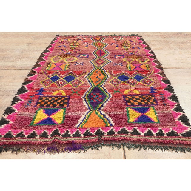 Vintage Boujad Moroccan Rug, 03'08 X 07'10 For Sale - Image 9 of 10