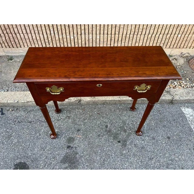 Mid 20th Century Statton Furniture Queen Anna Style Solid Cherry Console Table For Sale - Image 9 of 12