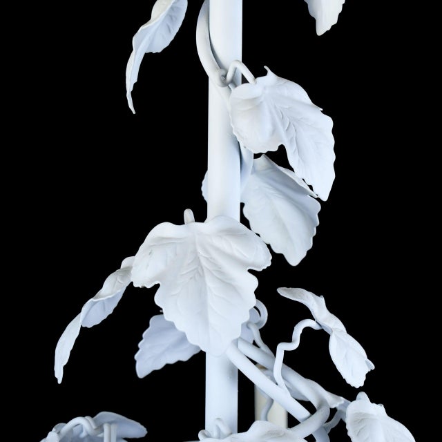 Hollywood Regency Vintage White Ornamental Chandelier For Sale - Image 3 of 4
