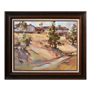 Vintage San Juan Capistrano Mission Landscape by Jane R. Hofstetter For Sale