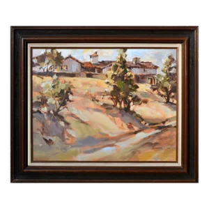 Vintage San Juan Capistrano Mission Landscape by Jane R. Hofstetter