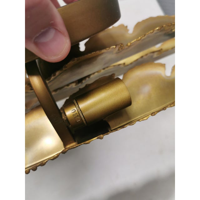 Brutalist Brass Wall Lamps, Svend Aage Holm Sørensen, 1960s Danish Design by Svend Aage Holm Sørensen for Holm Sørensen & Co, Set of 2 For Sale - Image 9 of 12