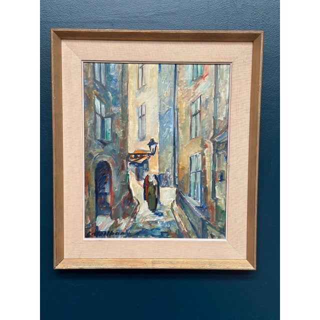 Emil Hellbom, Gamla Stan (Town), 1920s, Oil on Panel, Framed For Sale - Image 11 of 18