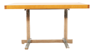 Table with Chrome-Plated Steel Frame and 4 Extensions