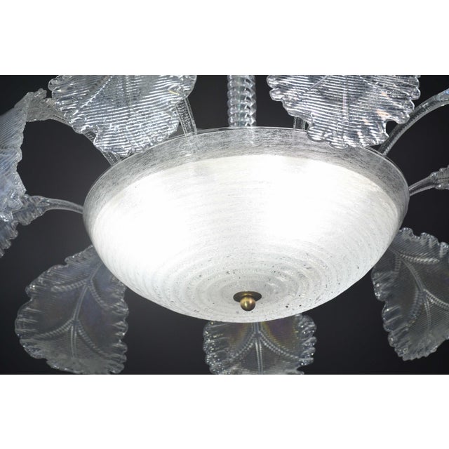 Luxury Barovier & Toso Chandelier, Murano Pulegoso Glass, 1950s For Sale - Image 6 of 13
